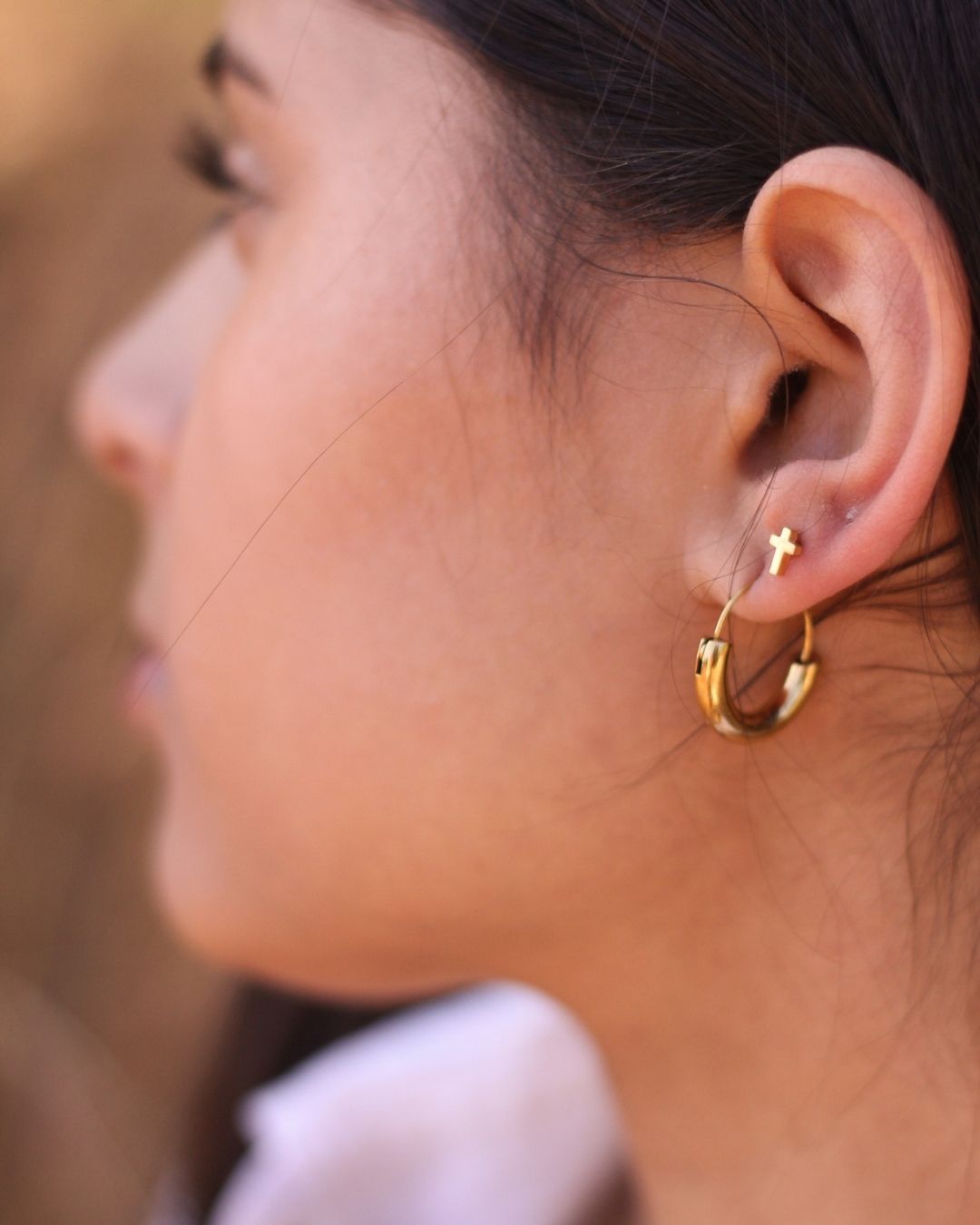 18k Gold Barely Huggies