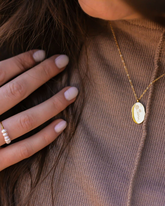 Birth Flower 18K Gold plated Necklace