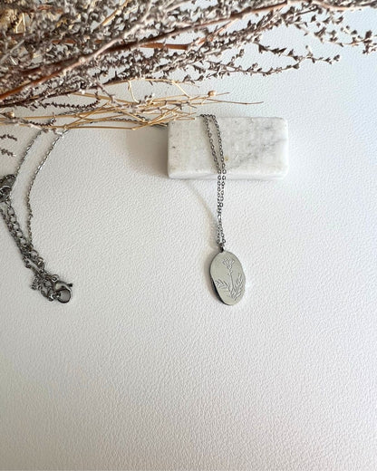 Birth Flower 18K Silver Necklace