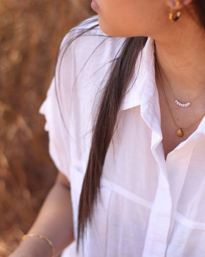 Clam Shell Skinny Snake 18K Gold plated Necklace  - 18 Inch