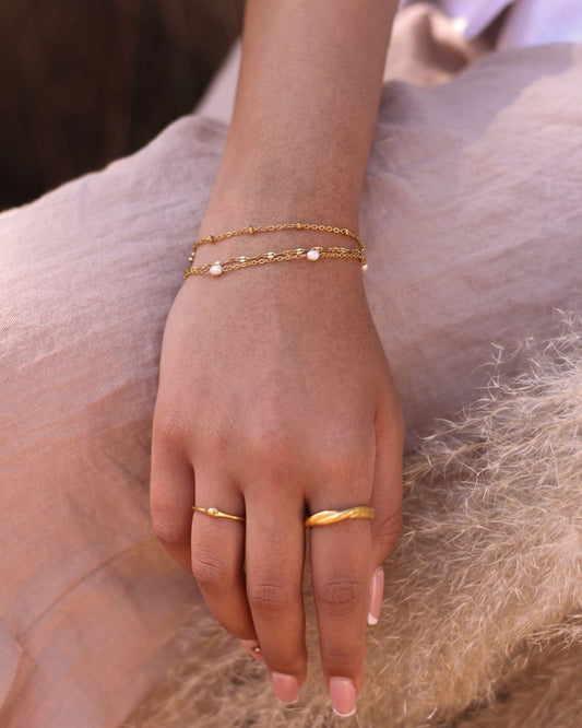 Dainty 18K Gold Plated Spacer Bead Bracelet