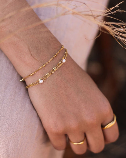 Dainty 18K Gold Plated Spacer Bead Bracelet