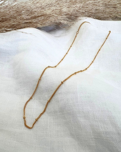 Dainty 18K Gold plated Bead Necklace