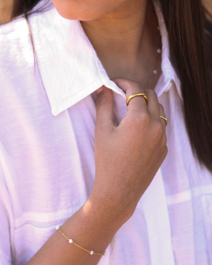 18K Freshwater Pearl Bead Bracelet