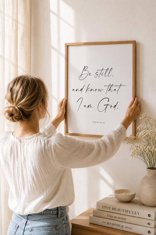 Be Still and Know Minimal Art Print – English