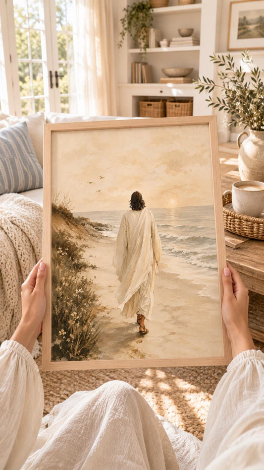 Good Shepherd in the Wildflowers Art Print – English