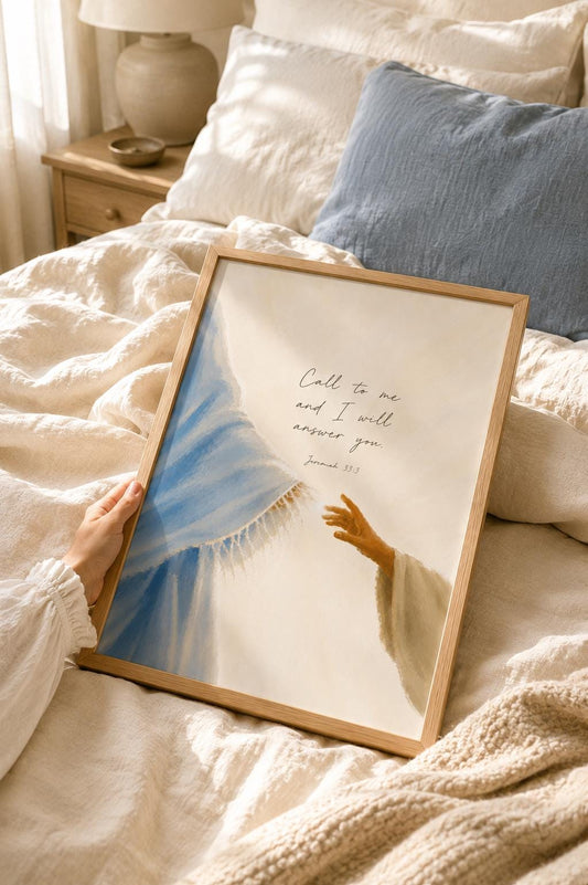 Call to Me Jeremiah 33:3 Art Print – English