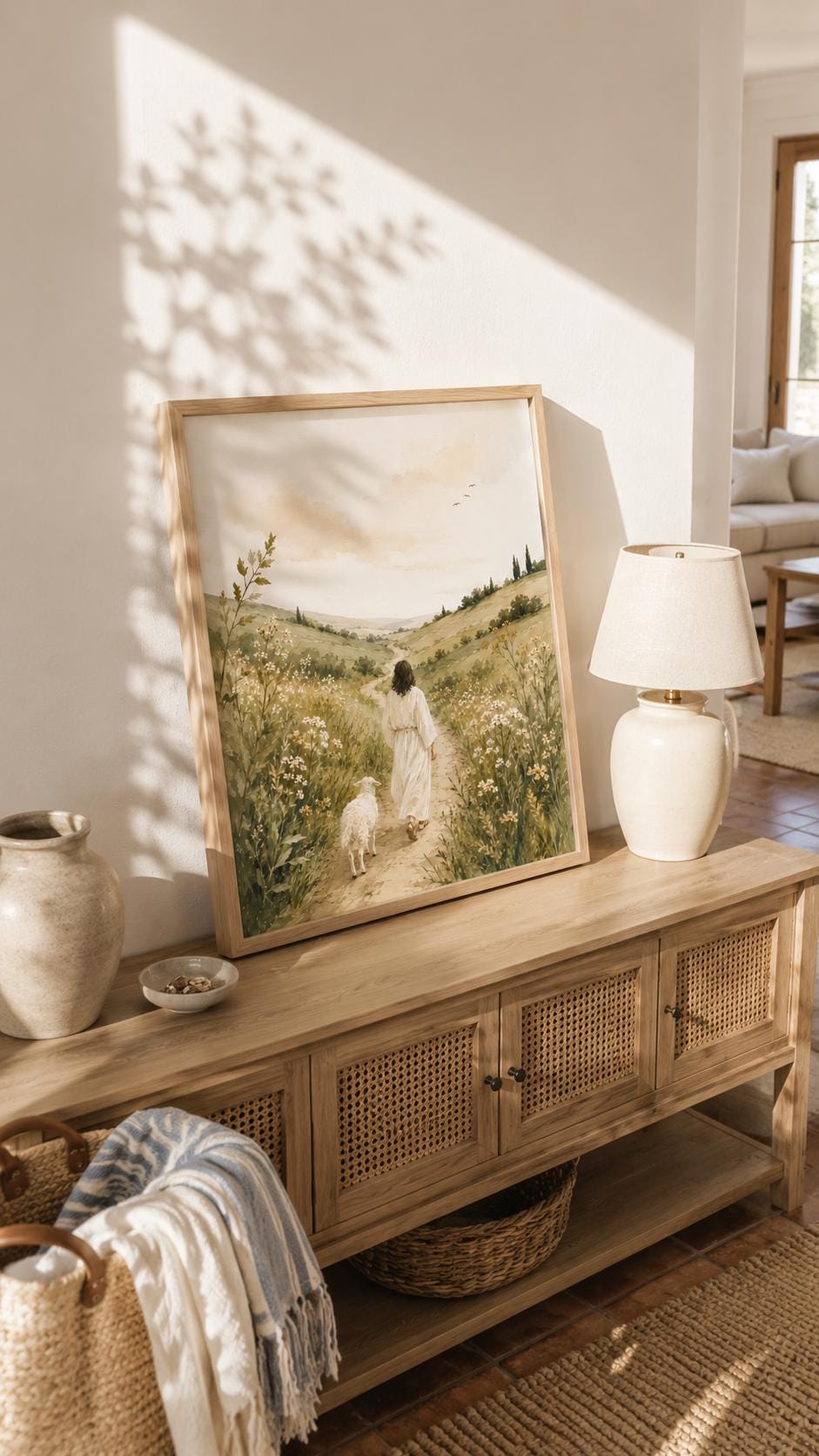 Good Shepherd Meadow Art Print – English