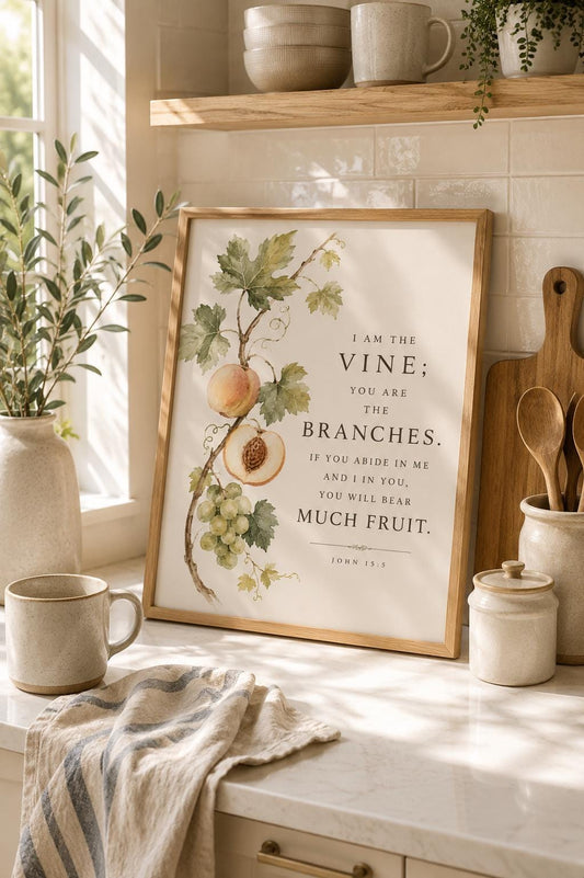 I Am the Vine Botanical Art Print – English