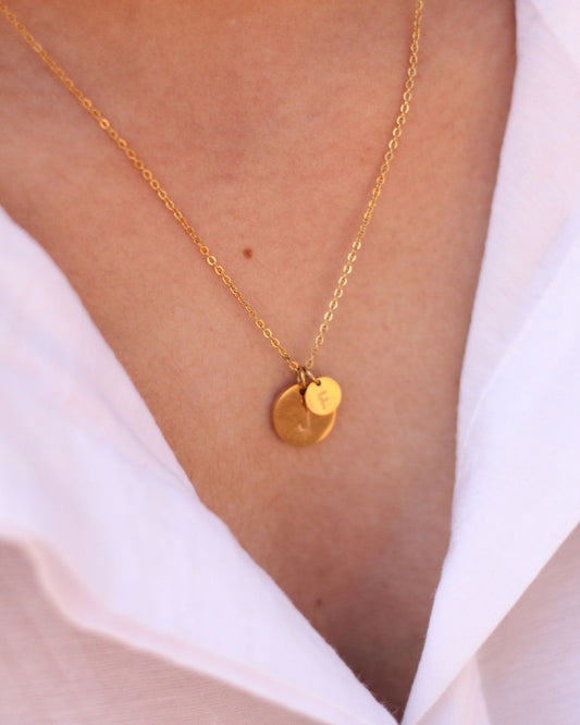 18K Gold Initial Plated Necklace 18 inch