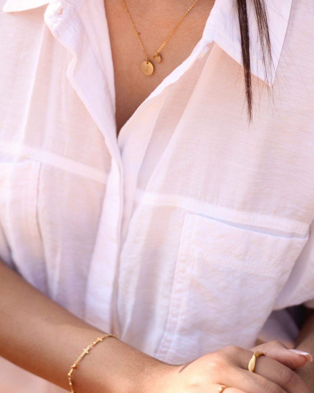 18K Gold Initial Plated Necklace 18 inch