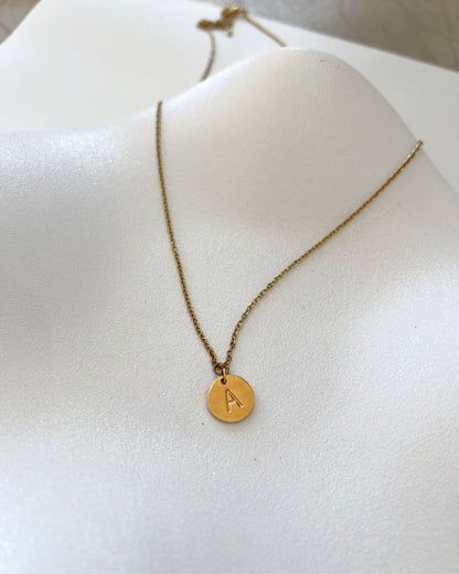 18K Gold Initial Plated Necklace 18 inch