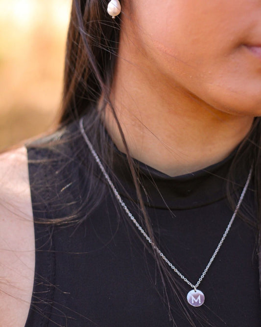 Silver Initial Plated Necklace 18 inch