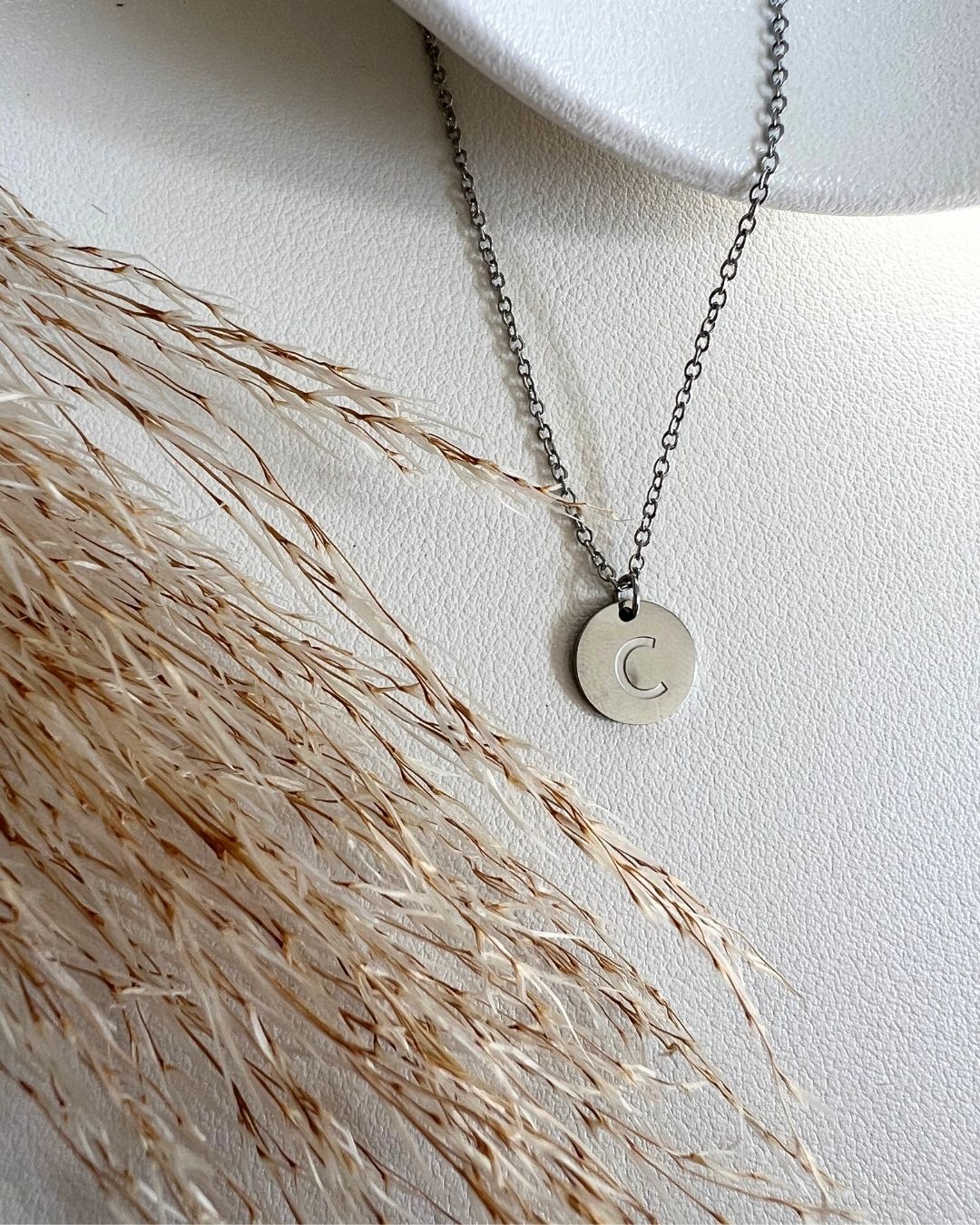 Silver Initial Plated Necklace 18 inch