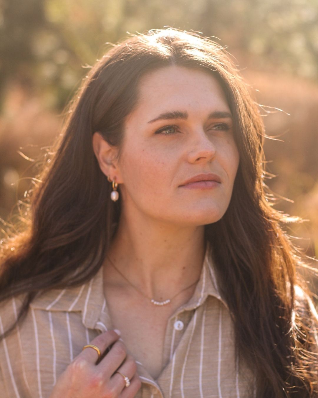 18k Gold Pearl Drop Half hoops