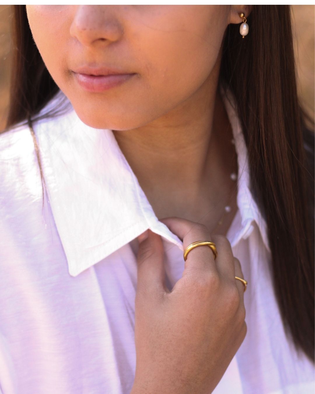 18k Gold Pearl Drops Studs