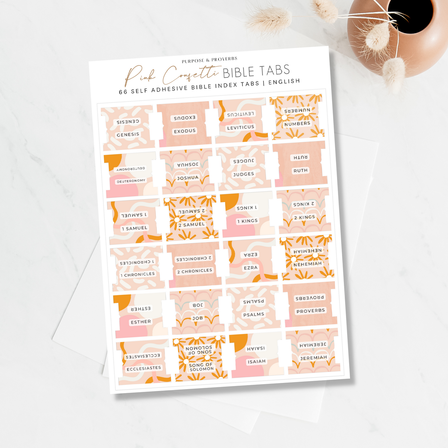 Pink Confetti Bible Tabs