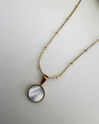 White Shell 18K Gold plated Necklace - 18 Inch